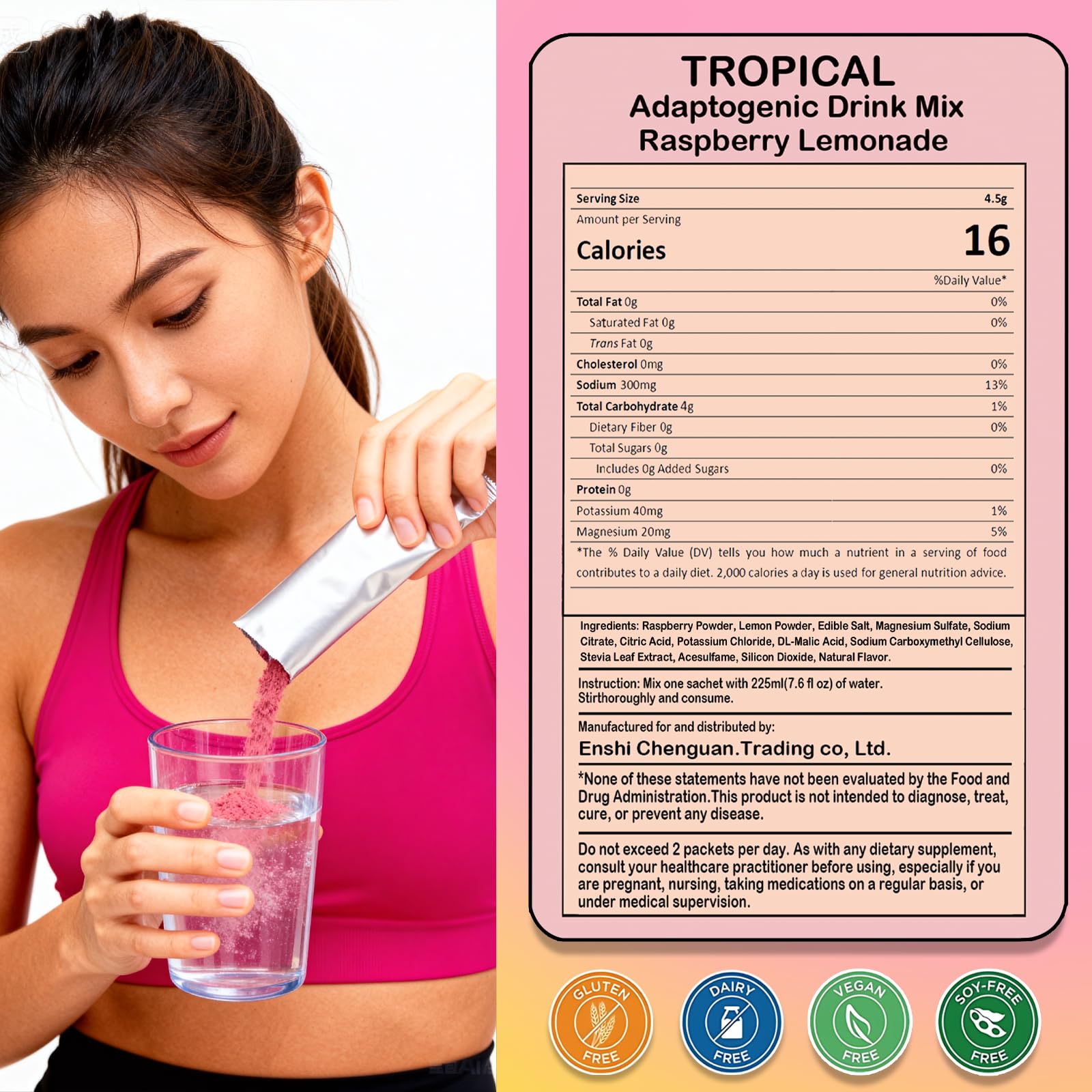 Javerse dissolution eau froide des électrolytes pour hydratation rapide au bureau.