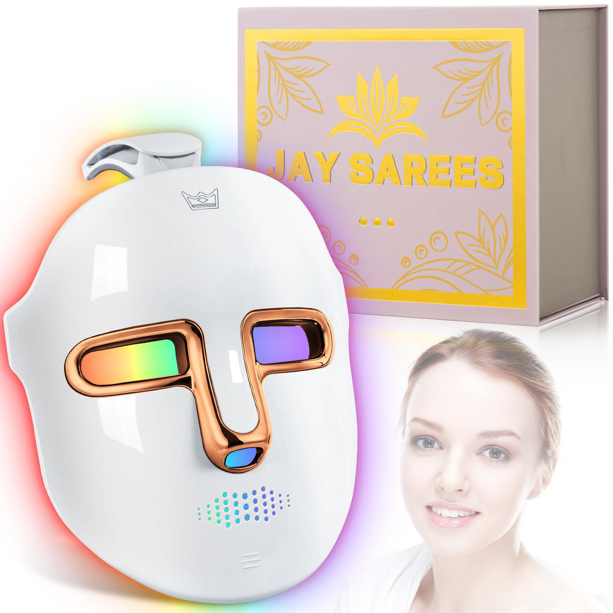 JAY SAREES Masque LED Or: démarrage rapide pour votre routine beauté.