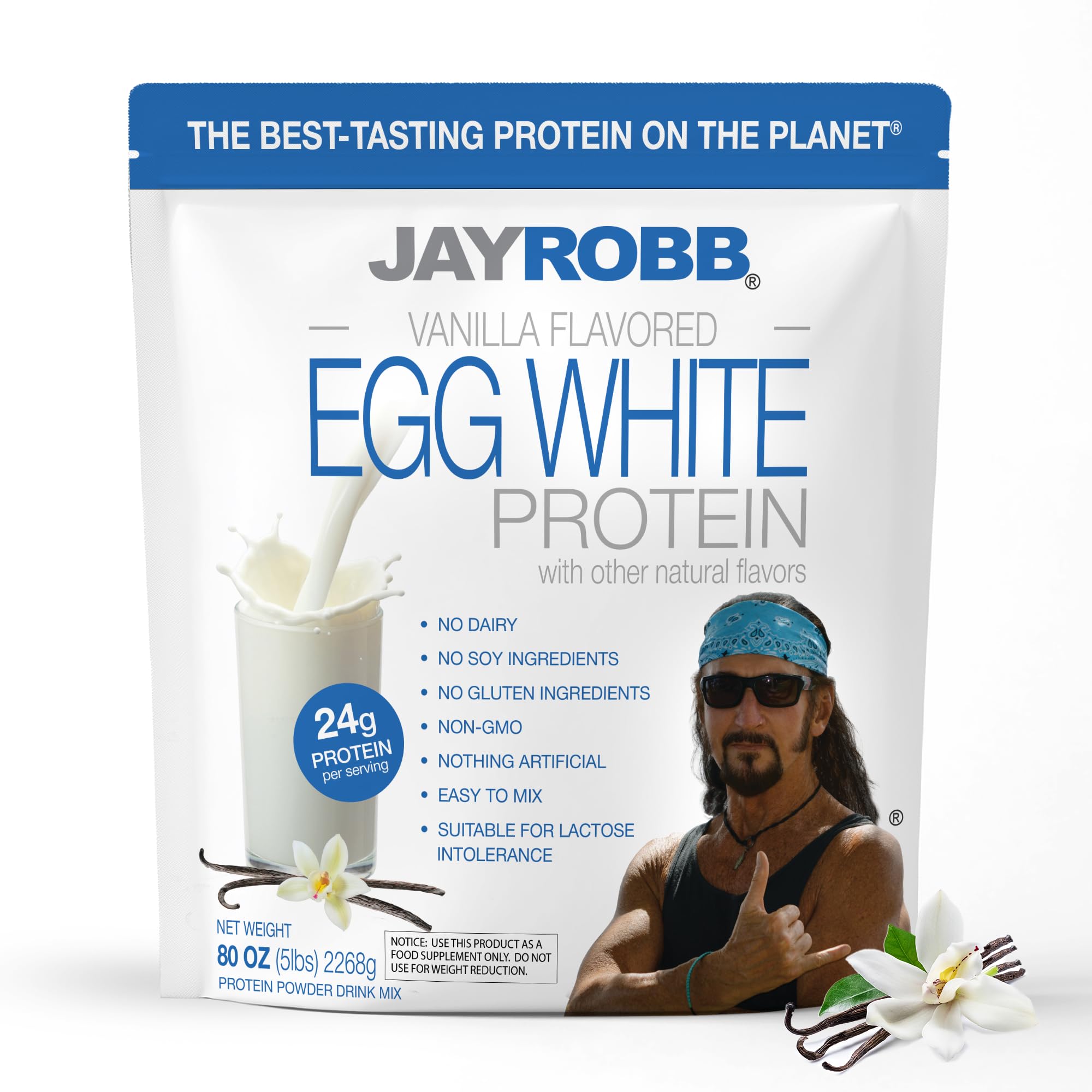 JAYROBB Protéine vanille emballage pratique pour boisson protéinée quotidienne.