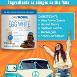 JAYROBB Protéine vanille étiquette nutritionnelle claire sans lactose.