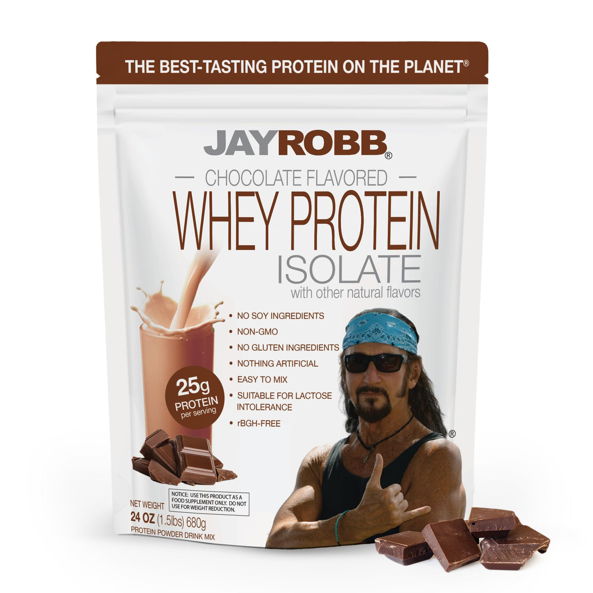 JAYROBB protéine isolat de lactosérum chocolat, pot visible, soutien potentiel à la musculation.