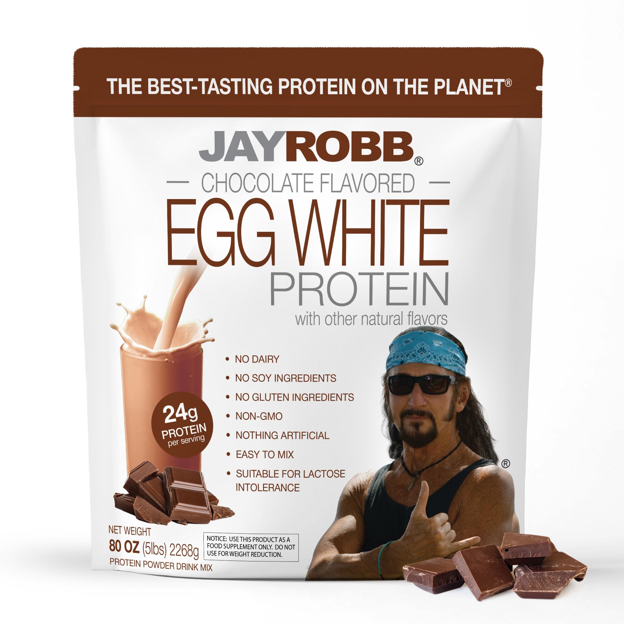 JAYROBB protéine œuf blanc chocolat 80oz – emballage prêt à l’emploi et pratique pour usage quotidien.