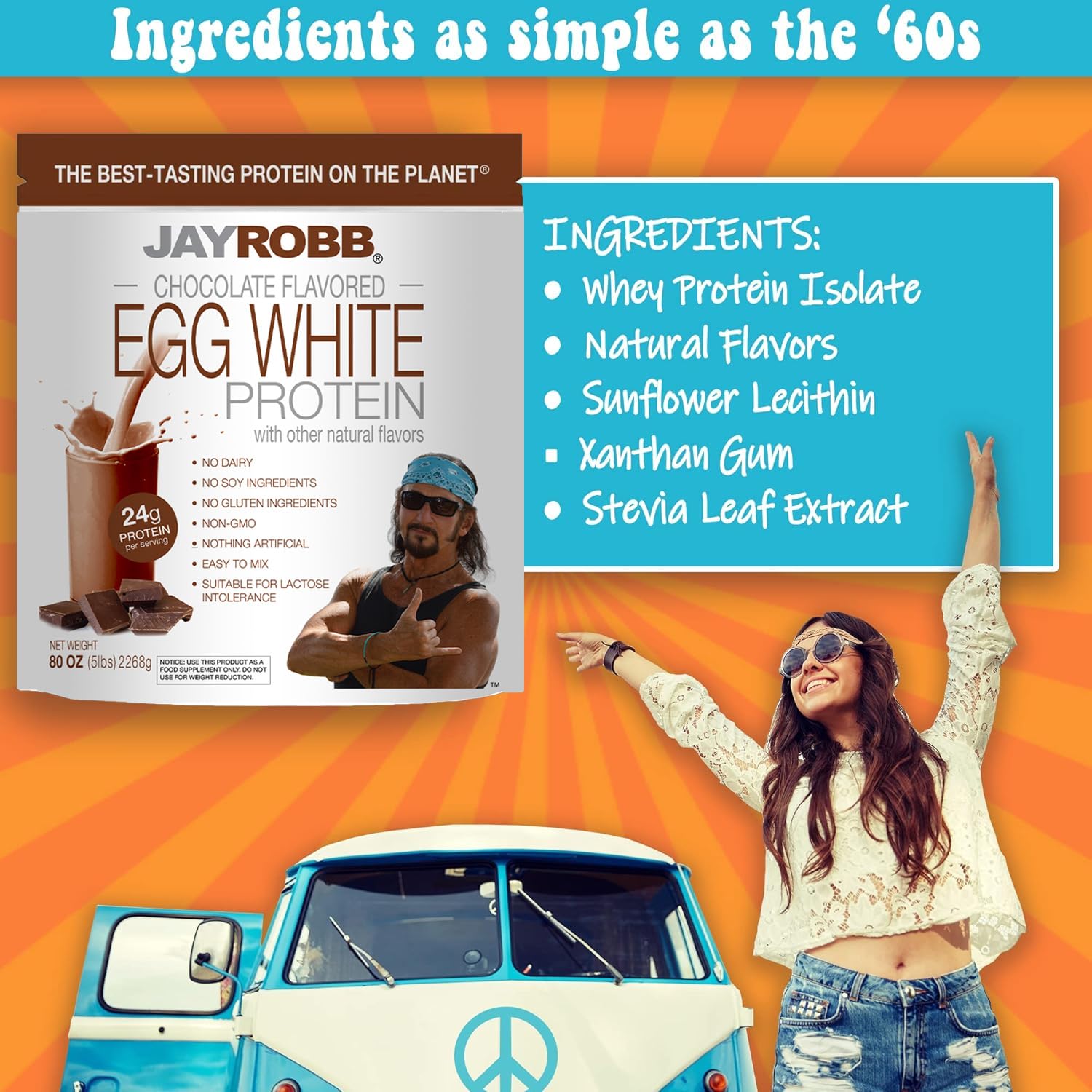 JAYROBB protéine œuf blanc chocolat 80oz – texture veloutée idéale pour shakes.