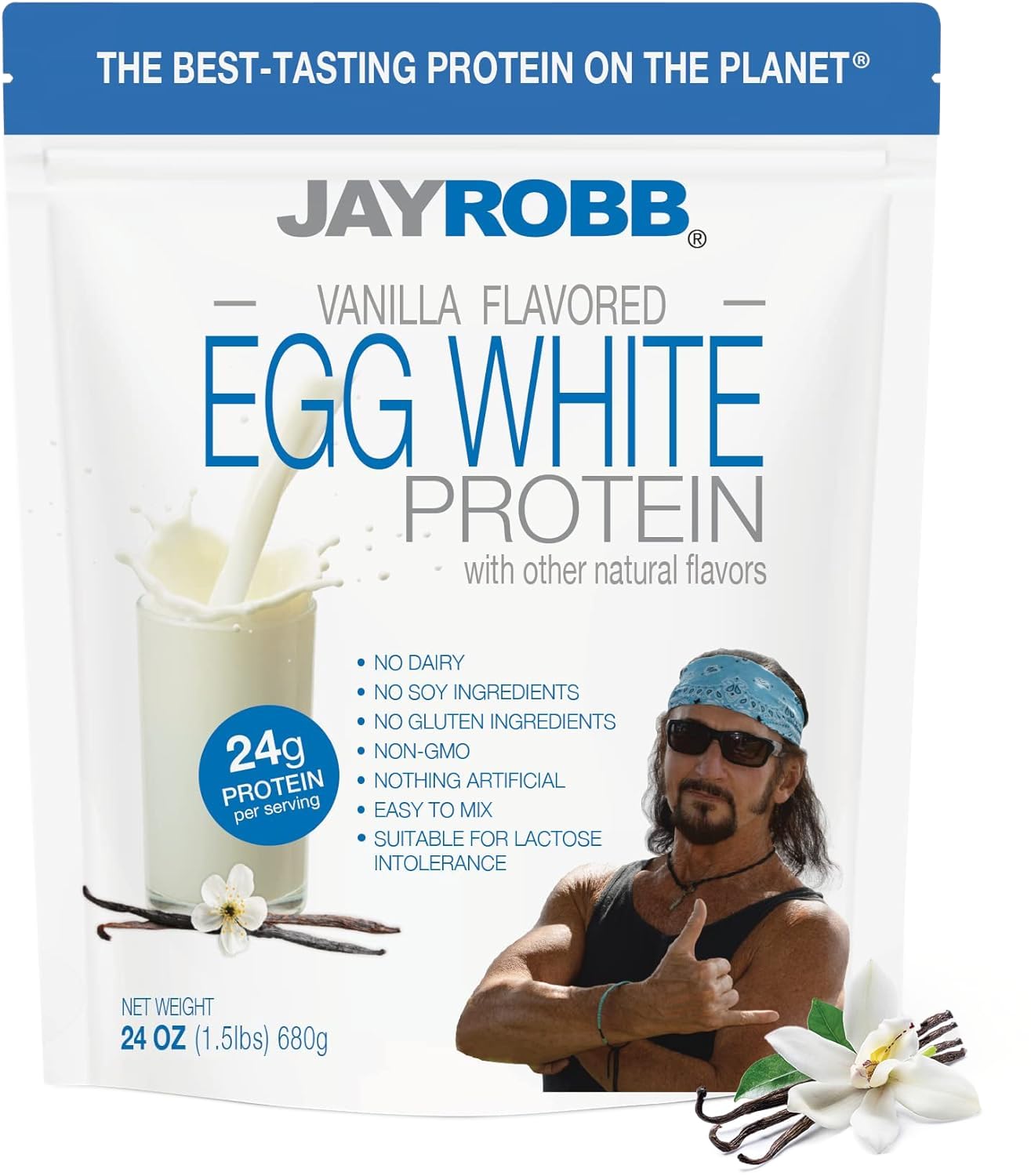 Poudre Jay Robb Vanilla Egg White Protein prête après l'entraînement
