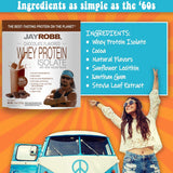 Étiquette nutritionnelle JAYROBB Whey Protein chocolat pour planifier les repas.