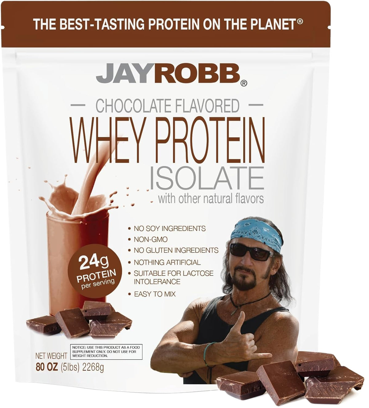 JAYROBB Whey Protein chocolat en pot, emballage pratique pour nutrition rapide.
