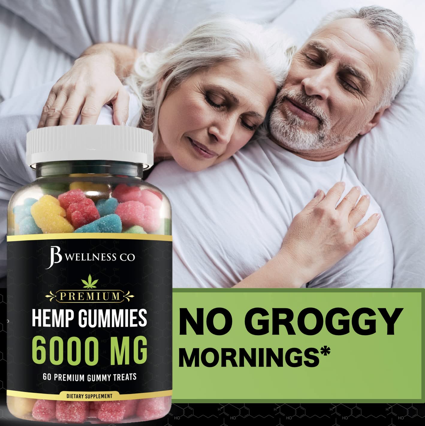 Gommes avancées JB Wellness Co, ingrédients à base de chanvre pour une expérience naturelle.