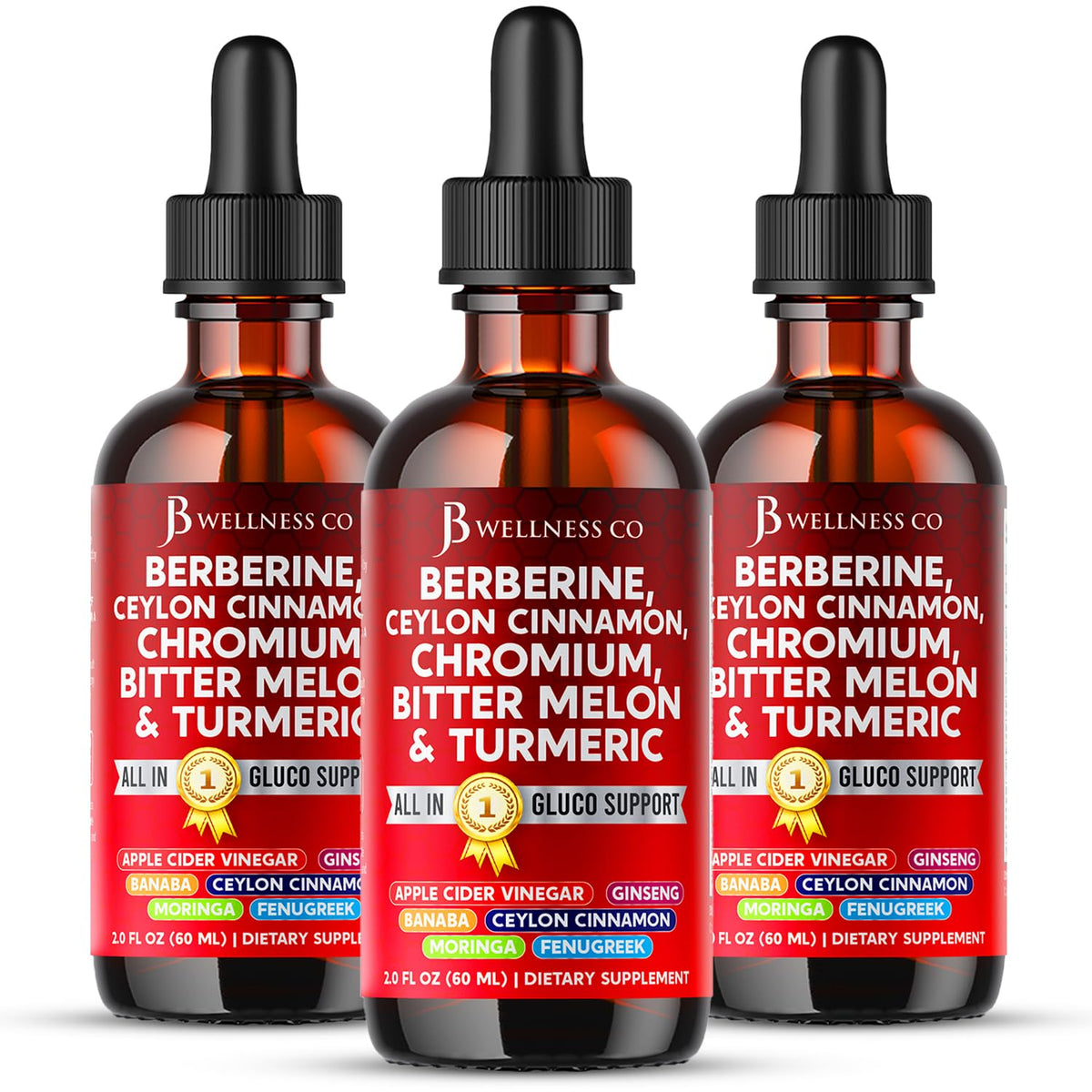 JB Wellness Co gouttes Berberine Cannelle – soutien bien-être quotidien