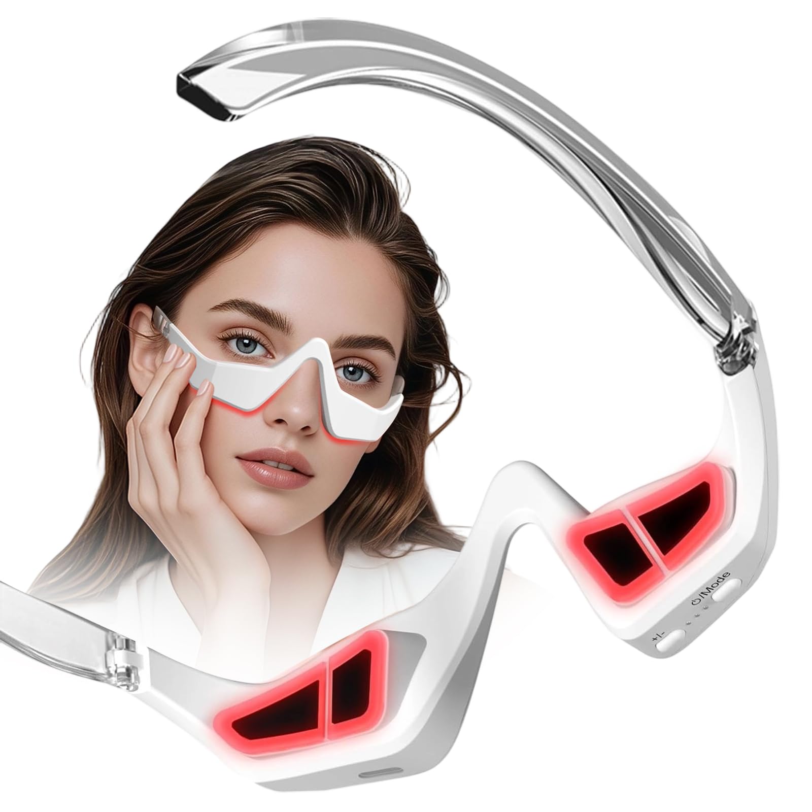 JCOTTON lunette de thérapie lumière rouge pour les yeux, revitalise le regard.