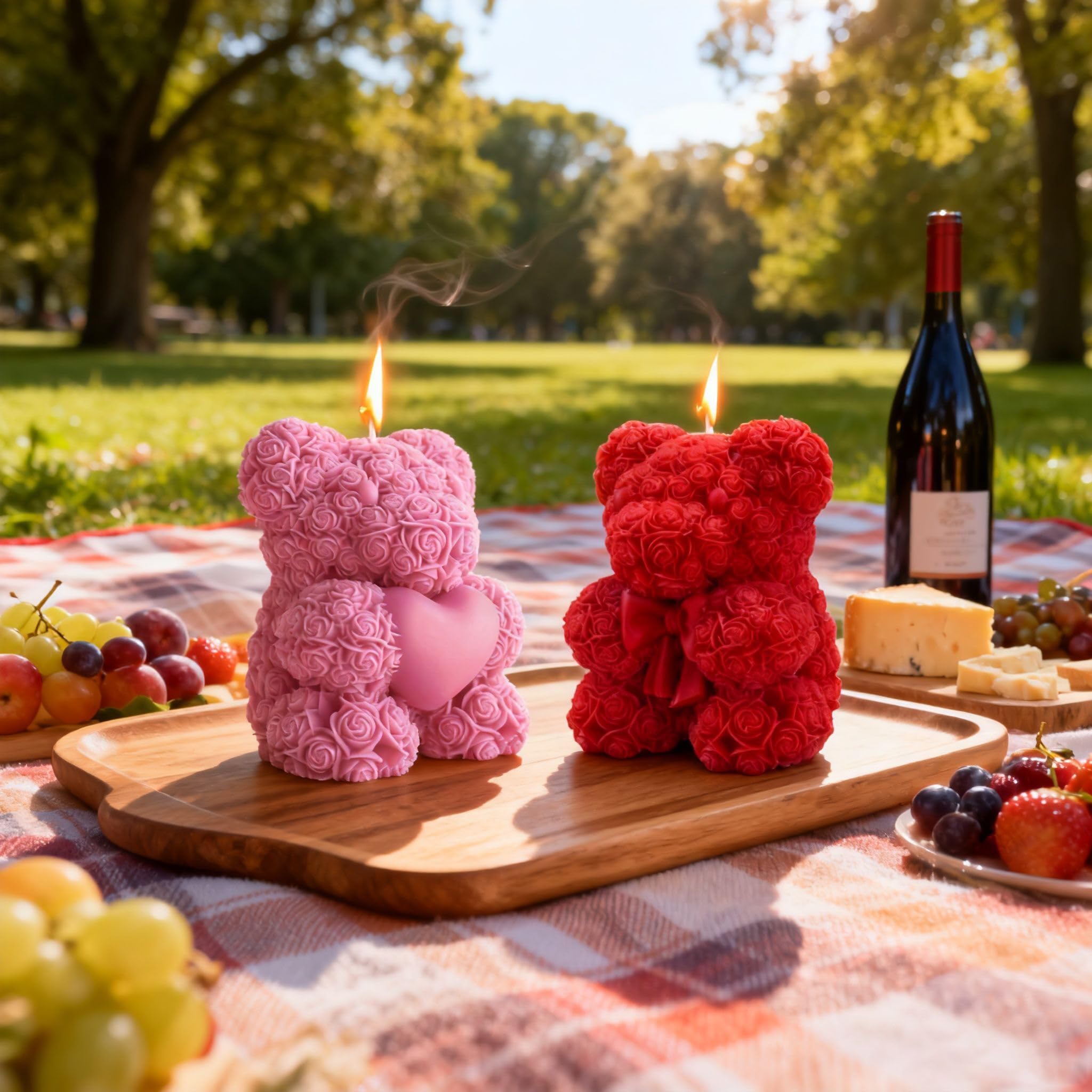Cadeau idéal Saint-Valentin avec la bougie rose teddy JDH Silicone.