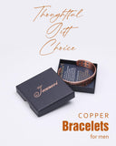 Jecanori bracelet cuivre homme — fermeture ouverte, facile à ajuster