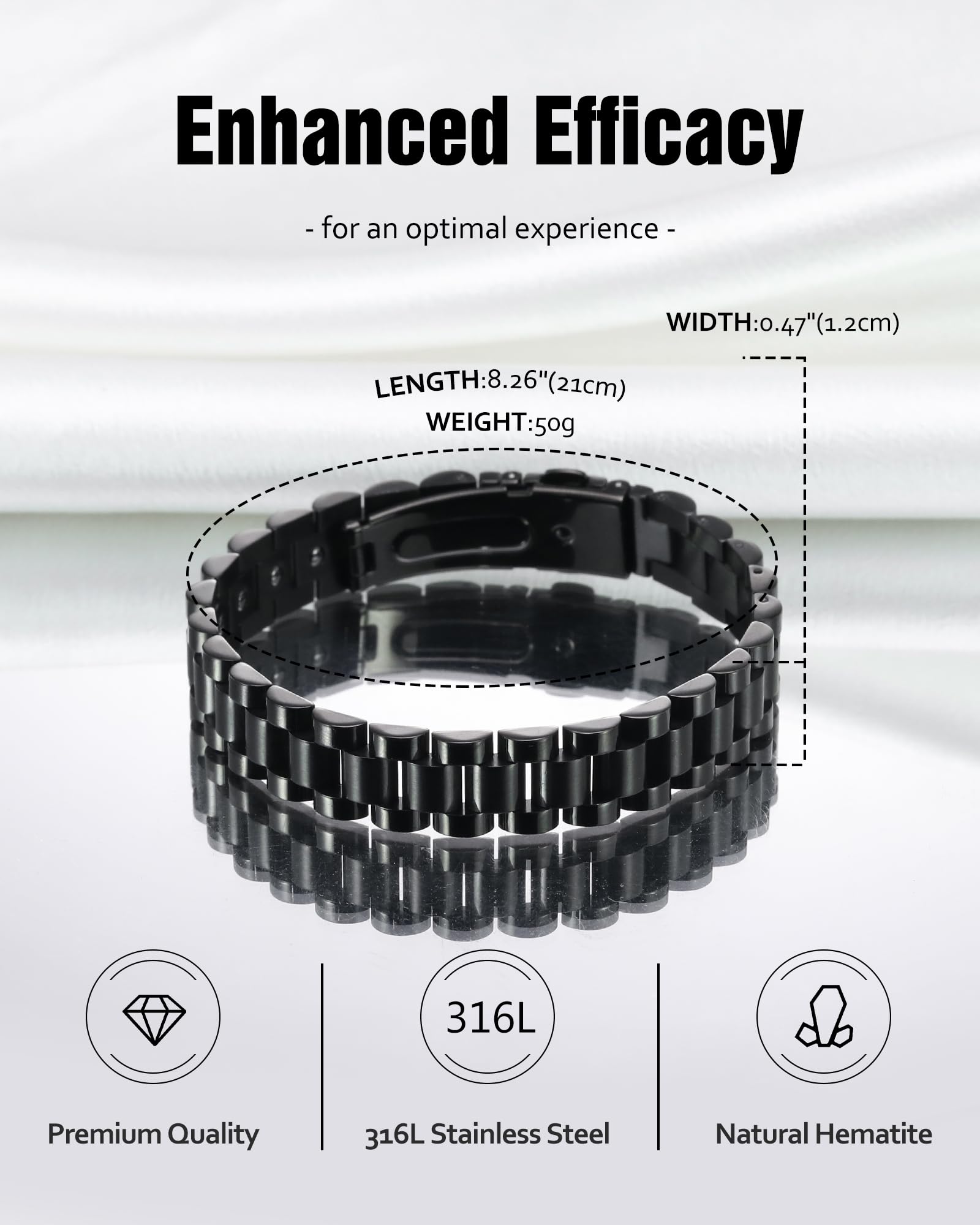 Jecanori acier et hematite, brillance durable et elegante.