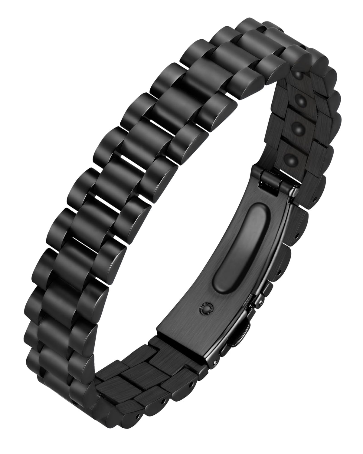 Le bracelet magnétique Jecanori en hematite, premier plan élégant pour le quotidien.