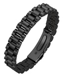 Le bracelet magnétique Jecanori en hematite, premier plan élégant pour le quotidien.