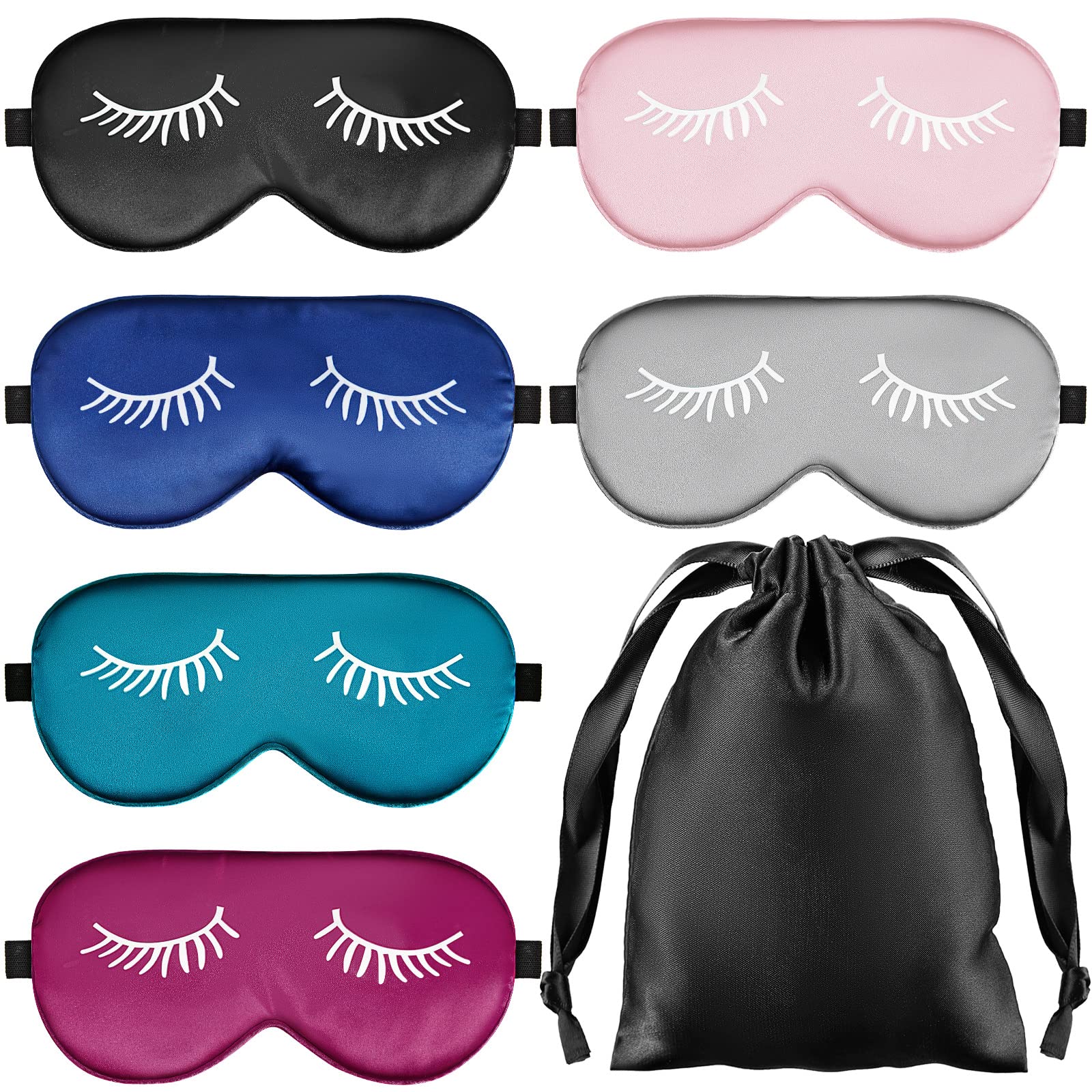 Masque Jecery en soie, ensemble de 6 pièces pour un sommeil paisible.