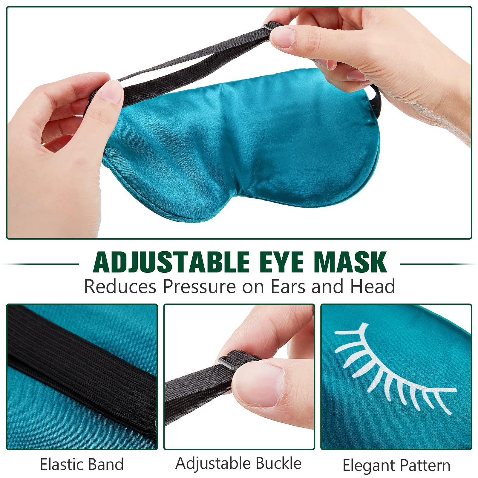 Masque Jecery en soie avec pochette de rangement pratique.