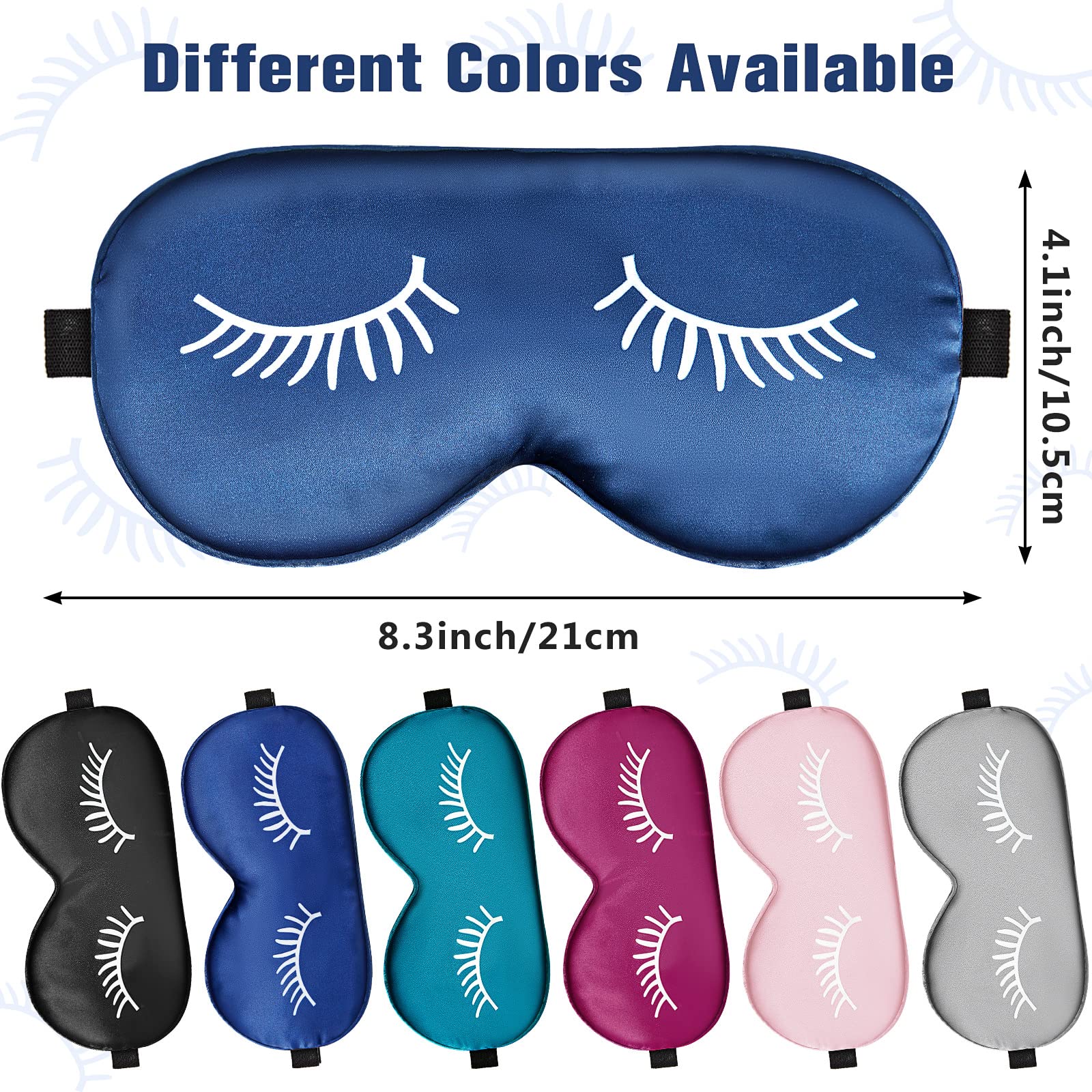 Masque Jecery en soie avec sangle réglable pour ajustement confortable.