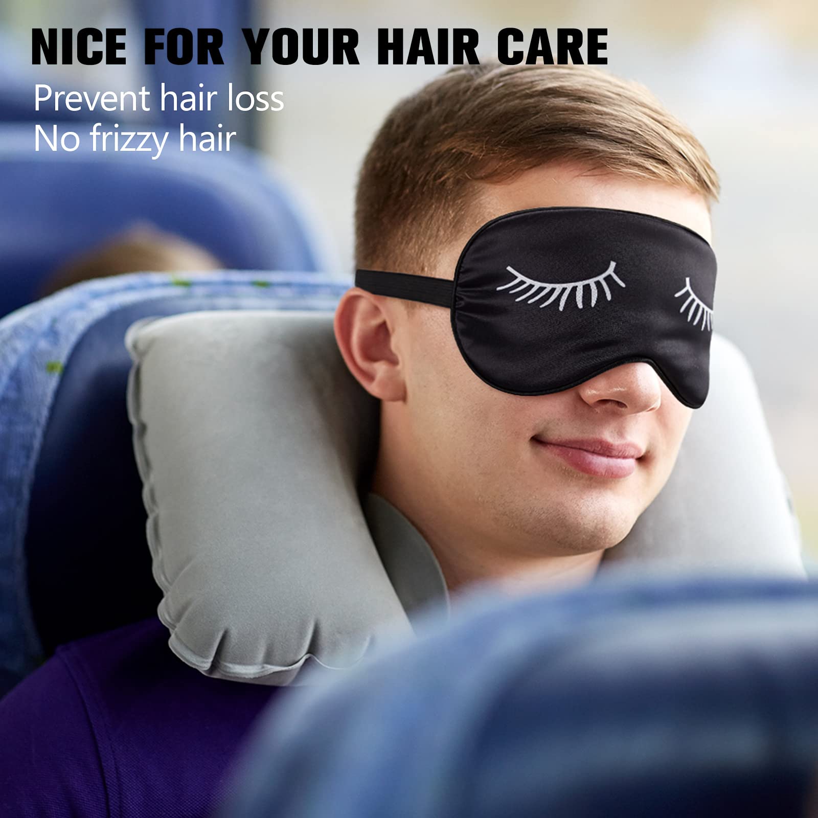 Jecery masque sommeil soie: couvre les yeux sans pression.