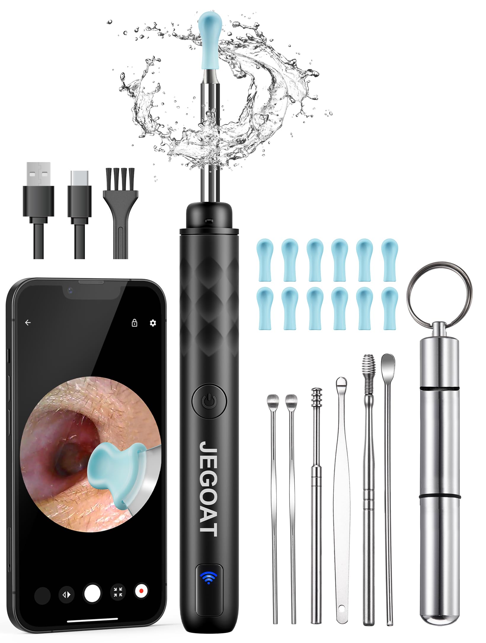 JEGOAT otoscope caméra 1296P pour vision claire dans l'oreille
