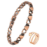 Bracelet cuivre magnétique Jeracol pour femme, soutien potentiel à la relaxation au quotidien.