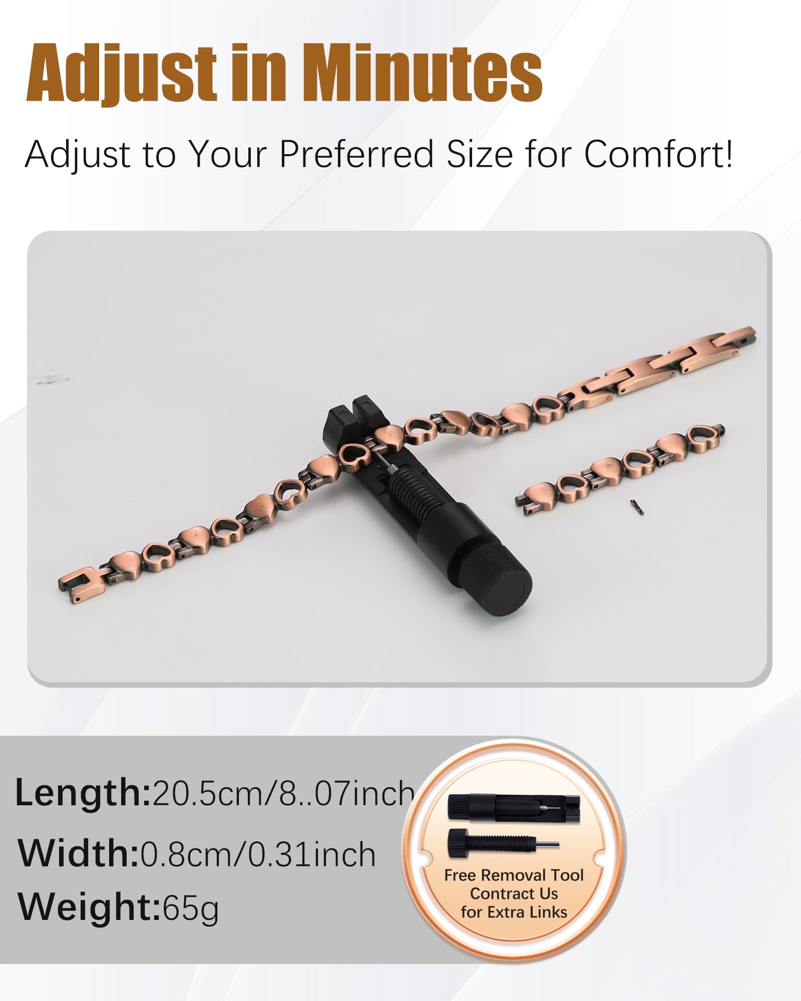 Ensemble bijoux cuivre Jeracol pour femme, parfait pour un look élégant.