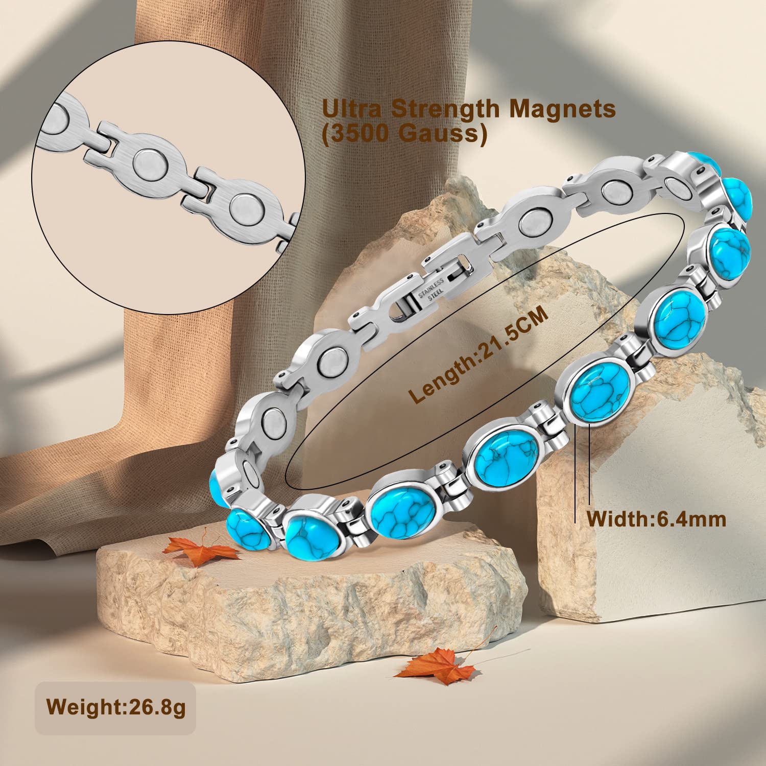 Acier titane hypoallergénique JEROOT, bracelet durable et résistant à l eau.