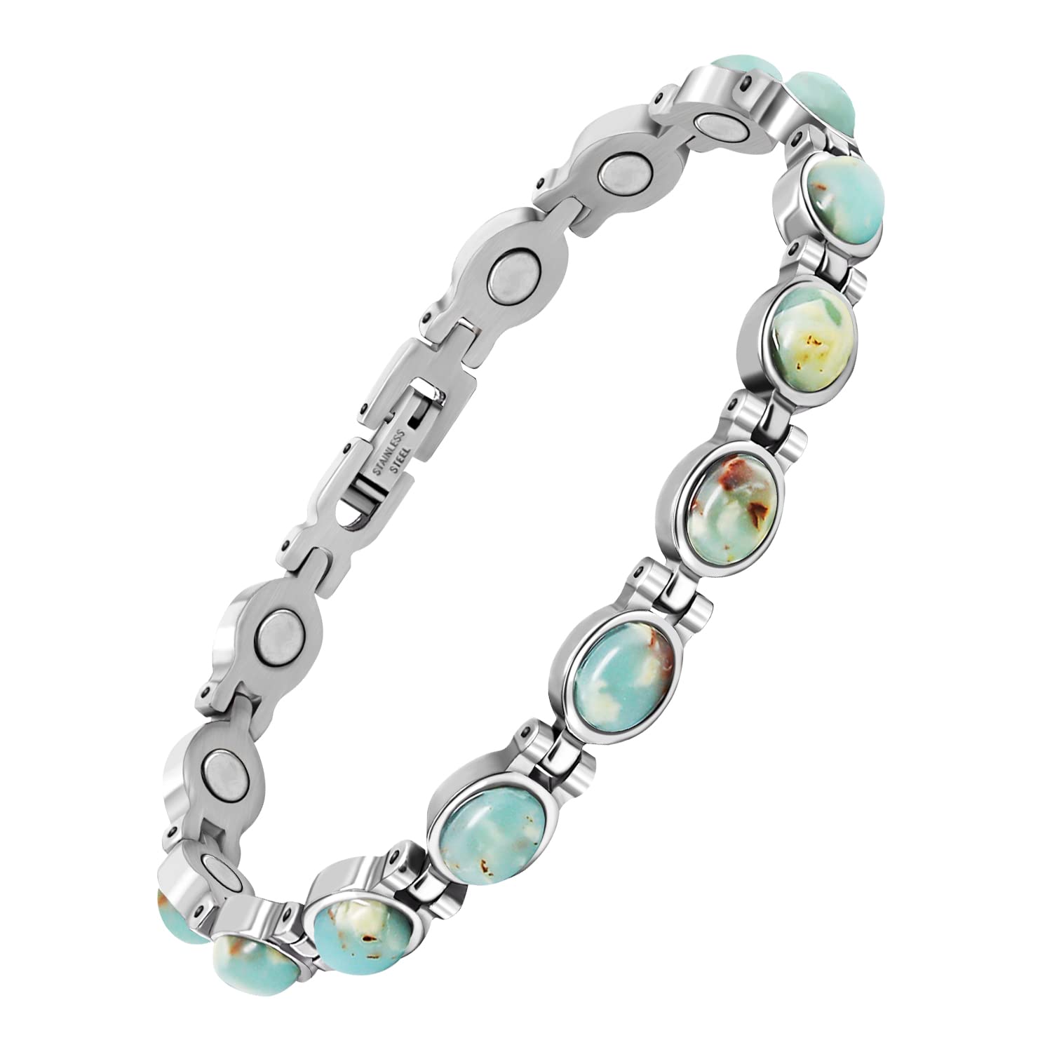JEROOT bracelet magnetique Ultra Puissant, gros plan sur les aimants etat durable.