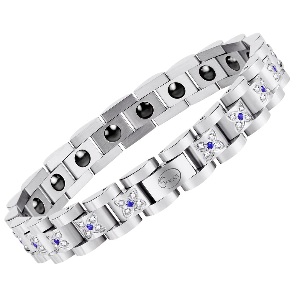 Bracelet magnetique JEROOT vue generale pour accessoiriser une tenue quotidienne