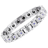 Bracelet magnetique JEROOT vue generale pour accessoiriser une tenue quotidienne