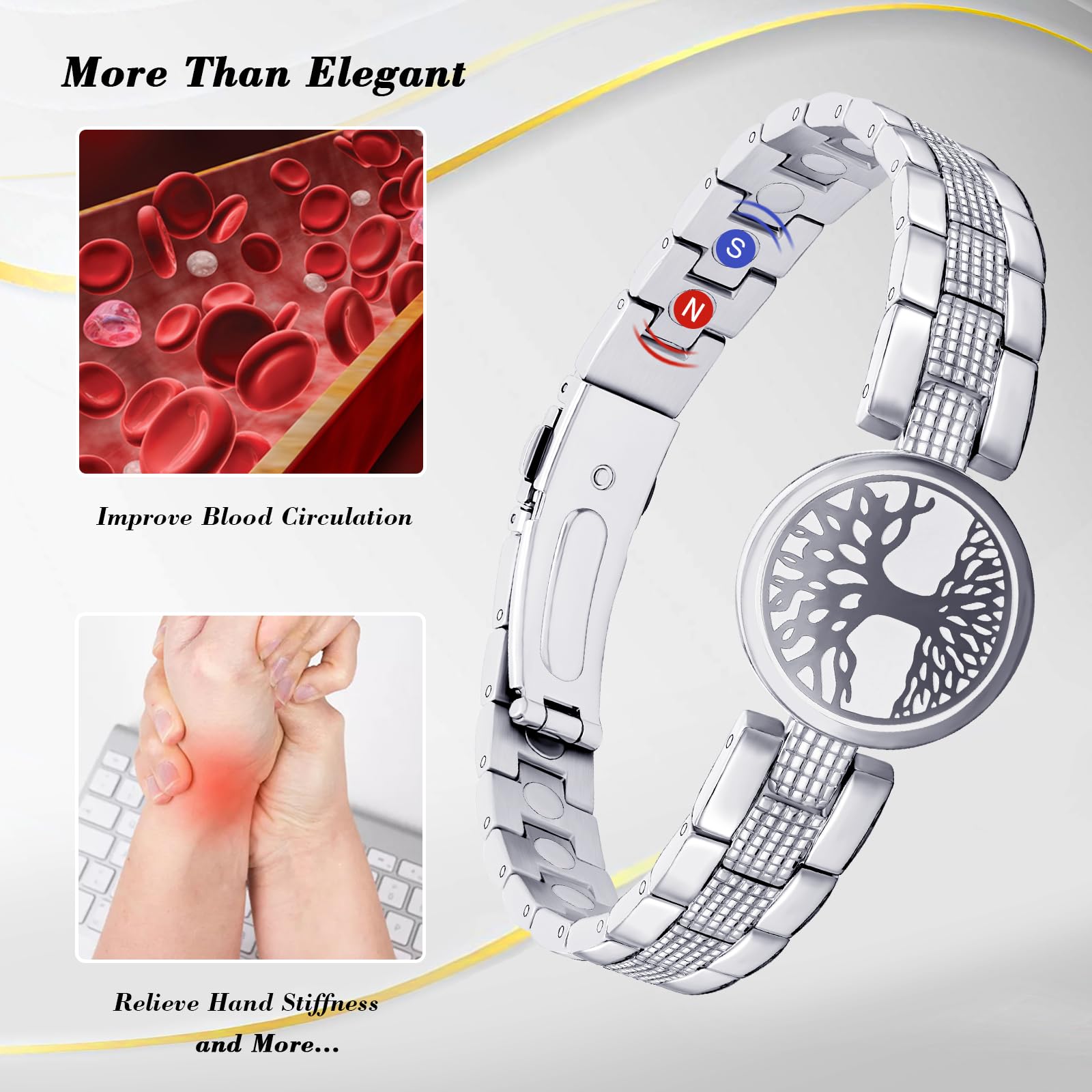 Port quotidien confortable avec le bracelet magnétique JEROOT