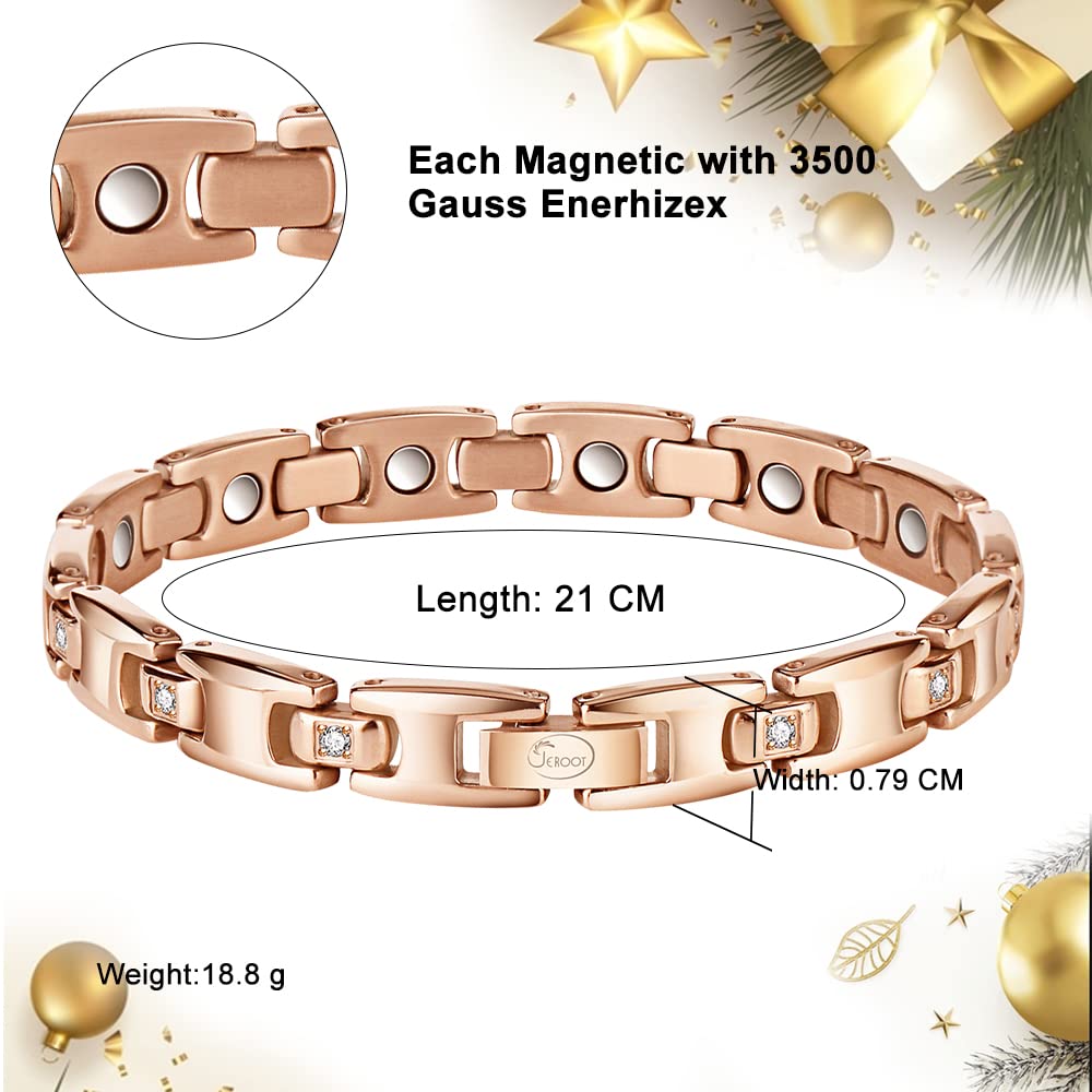 Bracelet ajustable 21 cm JEROOT, ajustement précis et confort prolongé.