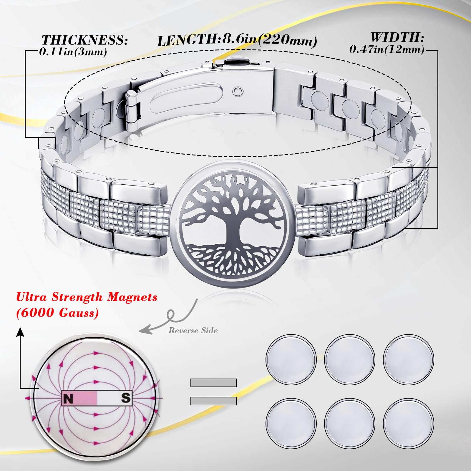 Bracelet JEROOT en acier-titane résistant à la corrosion