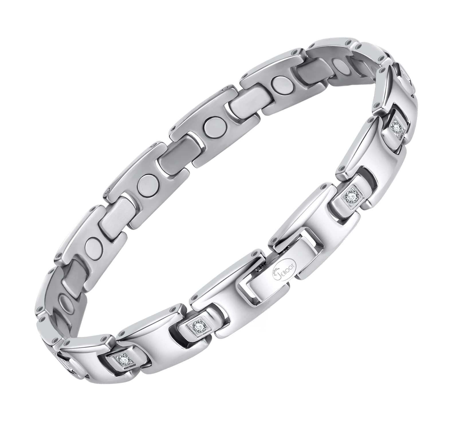 Bracelet magnétique JEROOT en titane pur, design élégant pour le quotidien.