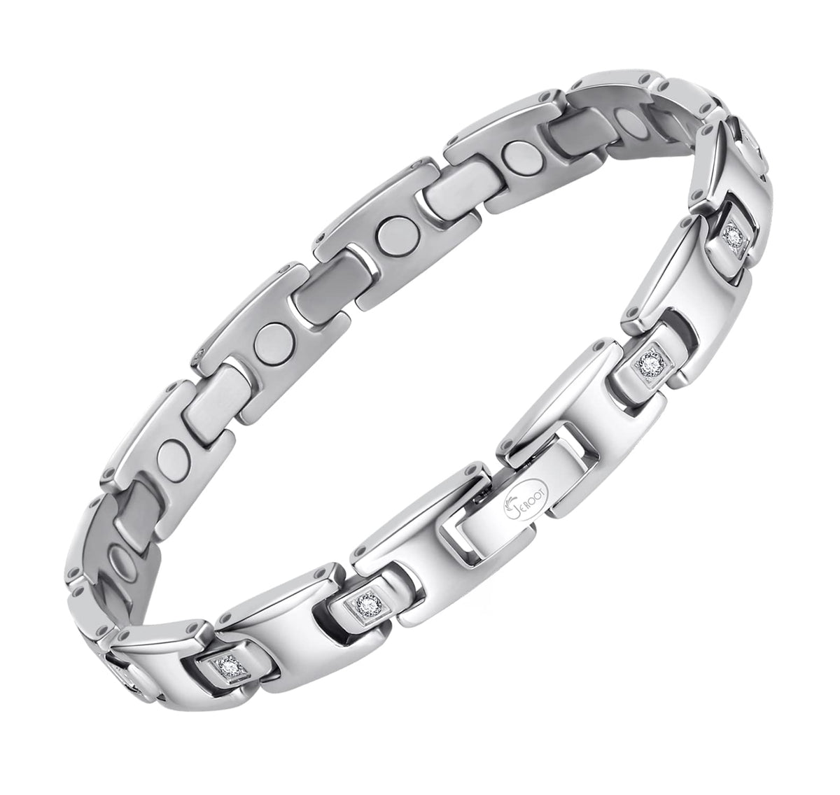 Bracelet magnétique JEROOT en titane pur, design élégant pour le quotidien.