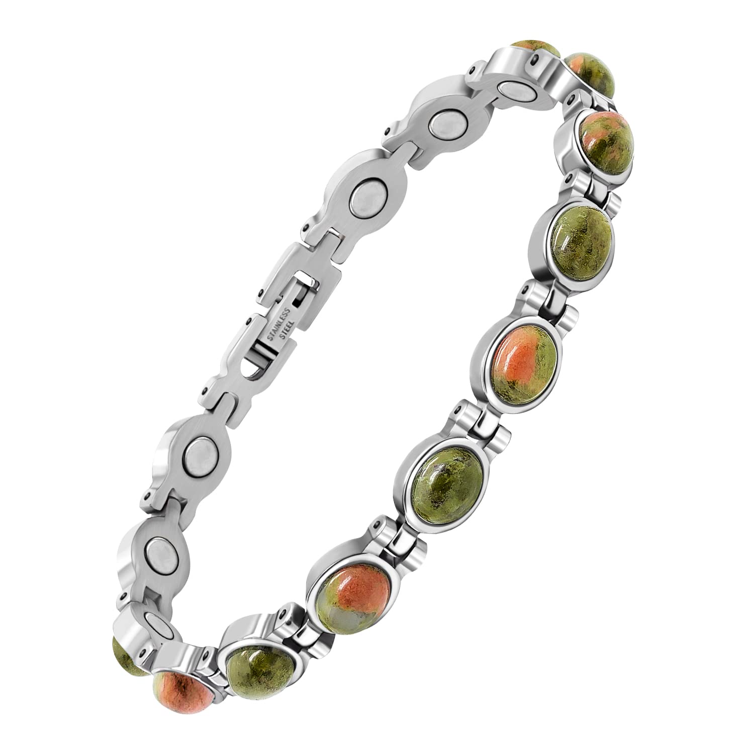 Bracelet magnétique JEROOT avec turquoises, élégant et hypoallergénique pour un style quotidien.