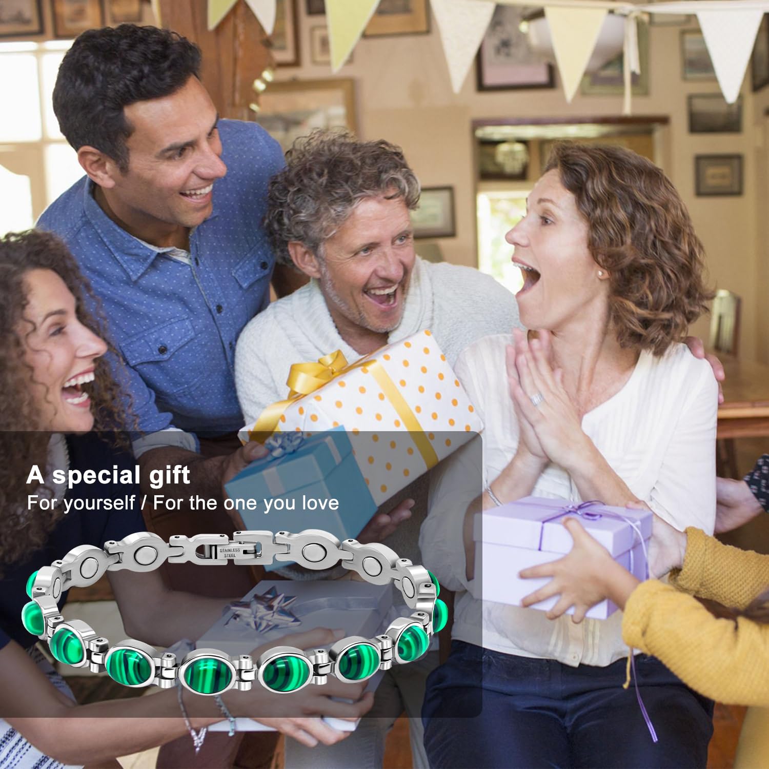 Idée cadeau JEROOT: bracelet magnétique élégant pour elle et lui.