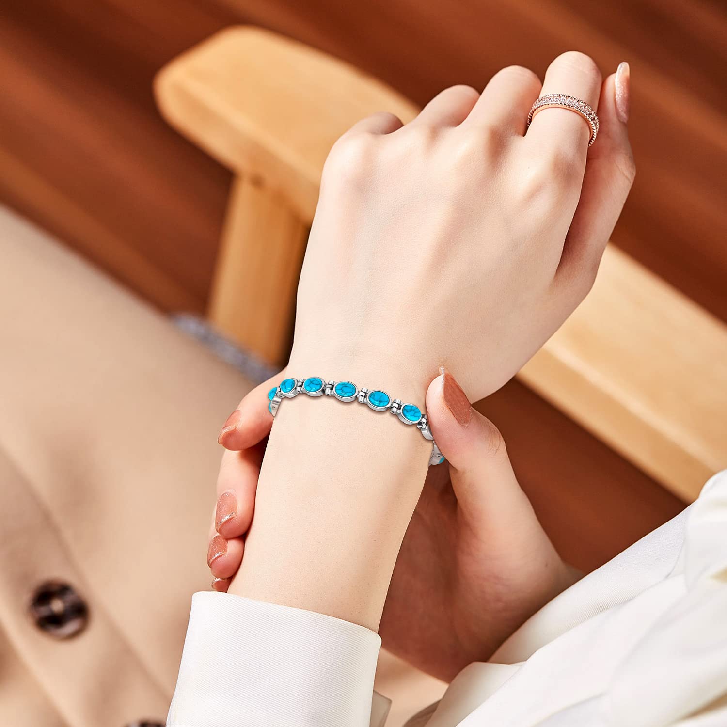 Coffret cadeau JEROOT inclus, bracelet magnétique tendance pour elle ou lui.