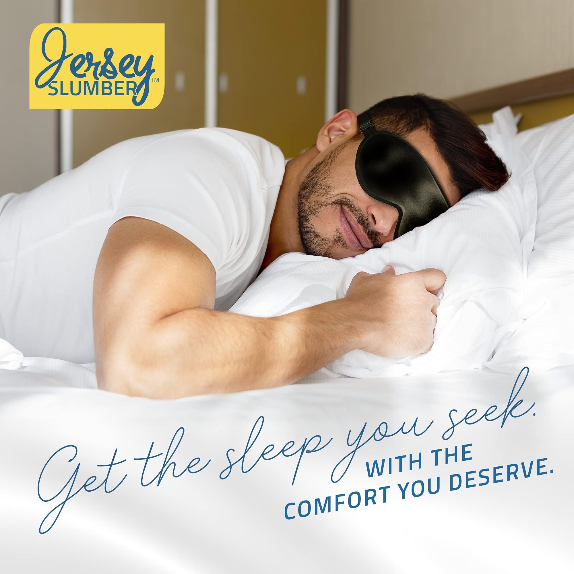 Masque de voyage Jersey Slumber portable idéal en avion ou en train.