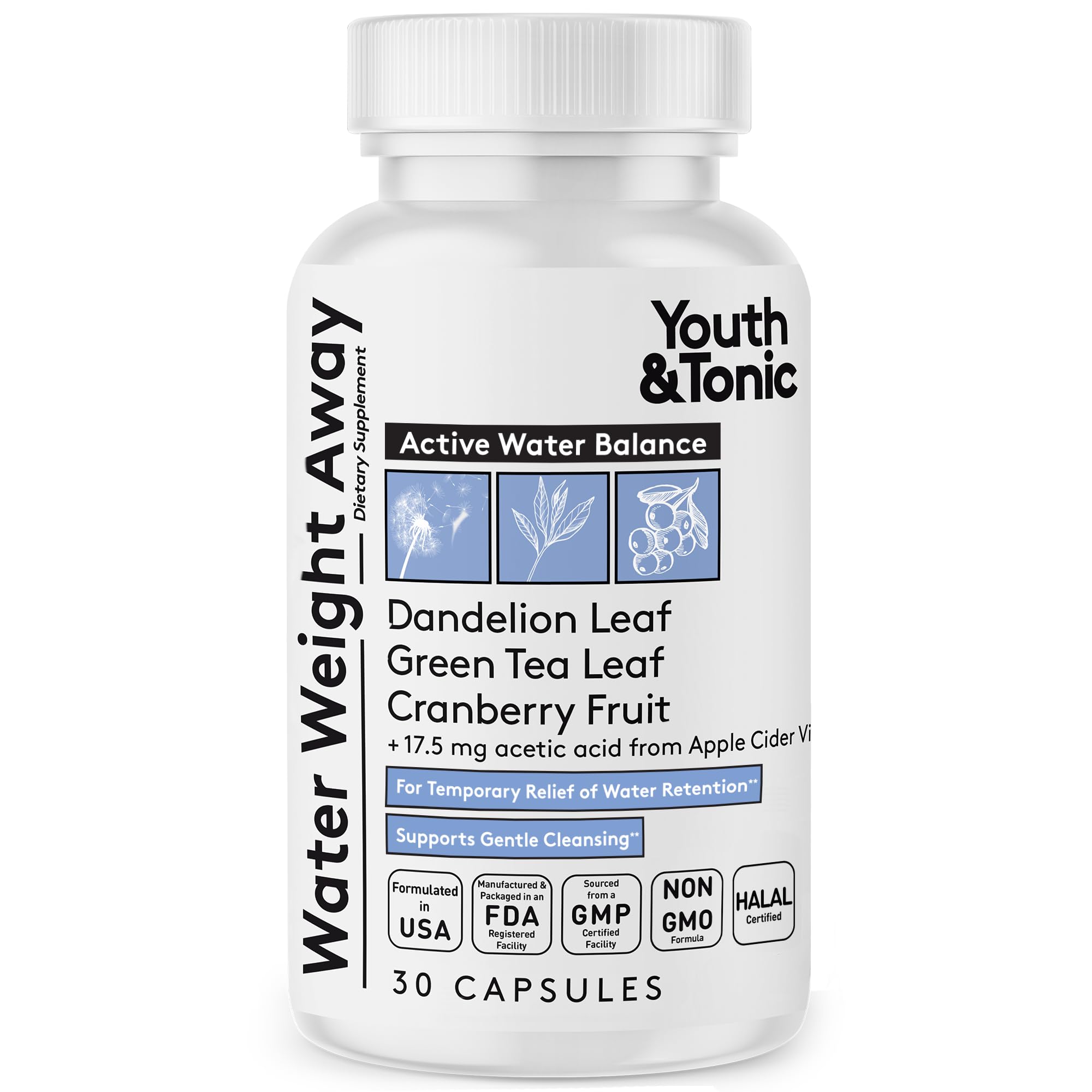 Youth & Tonic gelules-retention-eau: soutien quotidien de l'équilibre hydrique.