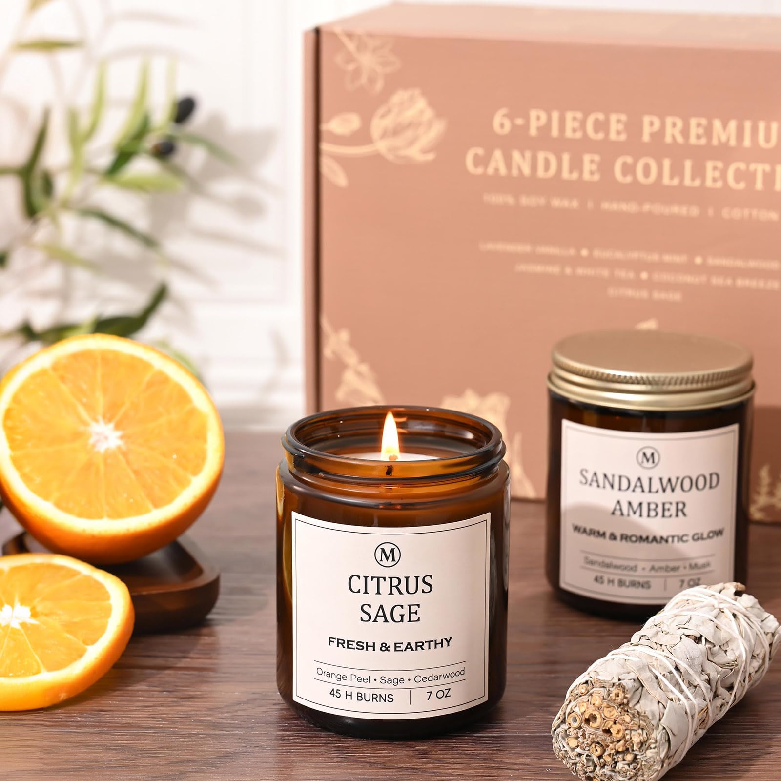 Bougie JGXLQ Jasmin Thé Blanc, parfum délicat et élégant.