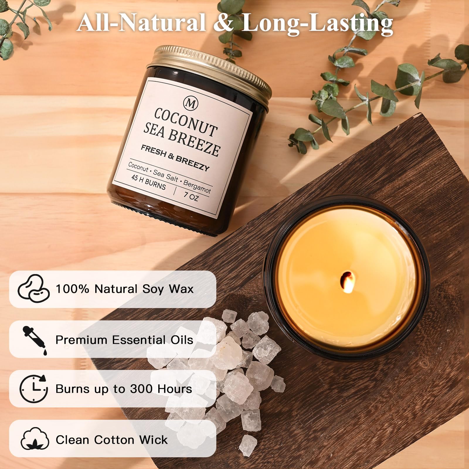 Bougie JGXLQ Santal Ambre, ambiance chaleureuse et cosy.