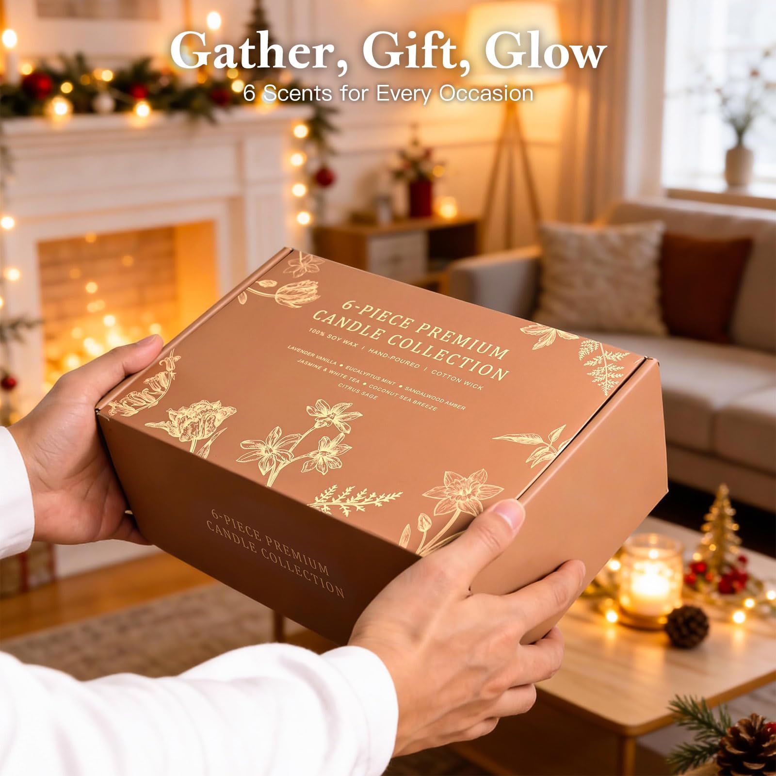 Coffret cadeau Bougies JGXLQ, présentation élégante pour offrir.