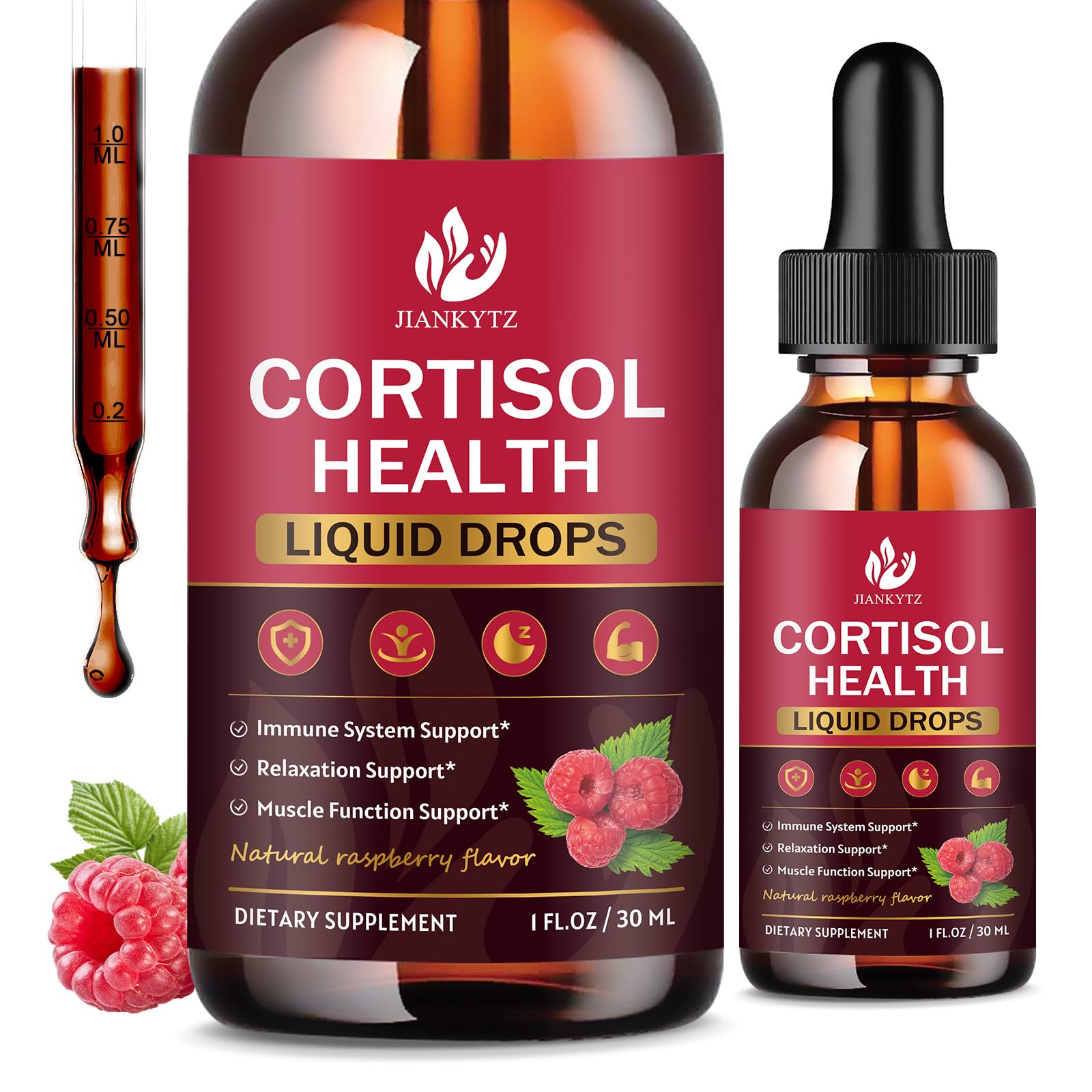 Gouttes cortisol femmes JIANKYTZ pour l'équilibre hormonal et bien-être.