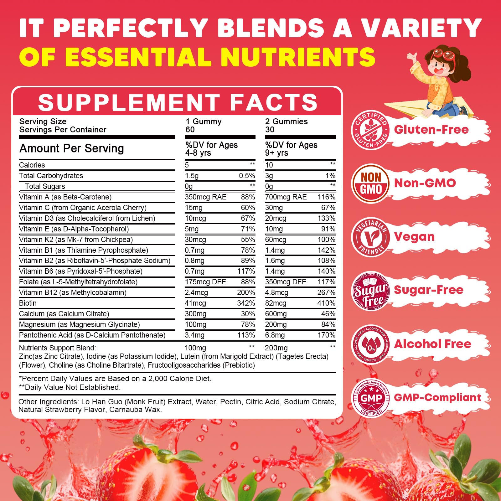 Goût fraise naturel de Jiankyztz pour enfants.