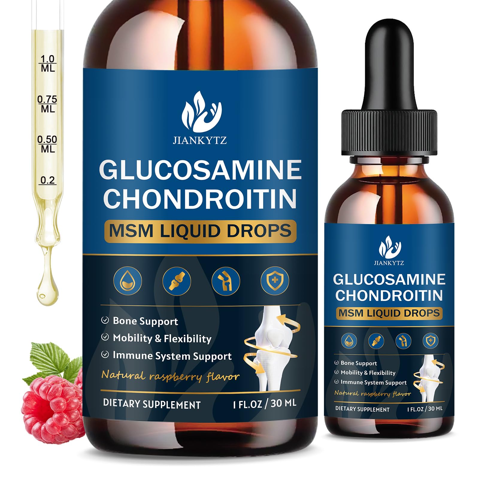Gouttes JIANKYTZ dans la bouteille 1oz pour une absorption facilitée.