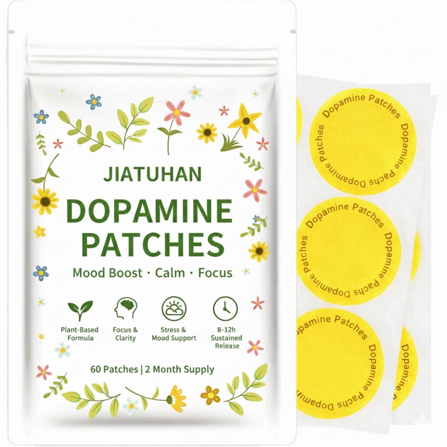 JIATUHAN patchs dopamine – humeur stable pour une journée équilibrée.