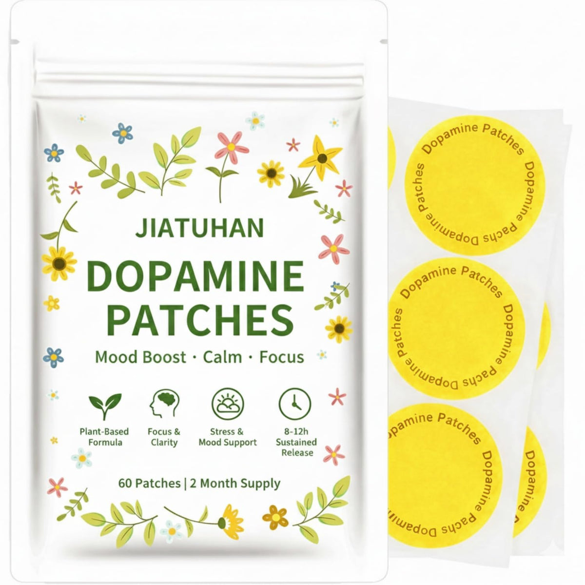 JIATUHAN patchs dopamine – humeur stable pour une journée équilibrée.