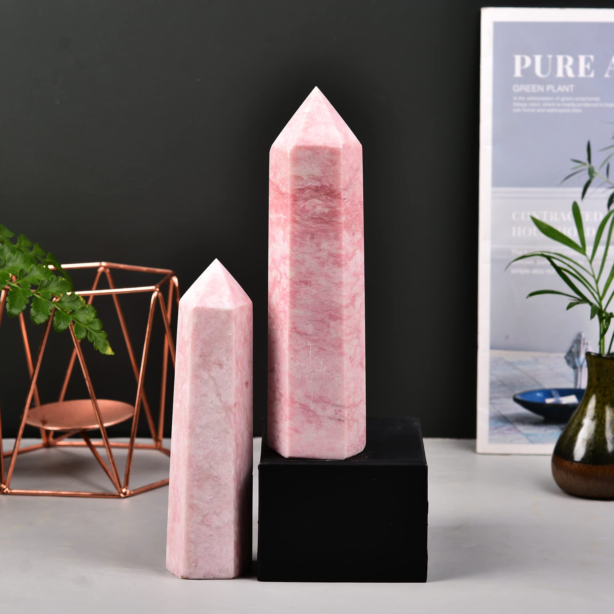 Bâton Pink Powder Opal JIC Gem dans cadeau élégant.