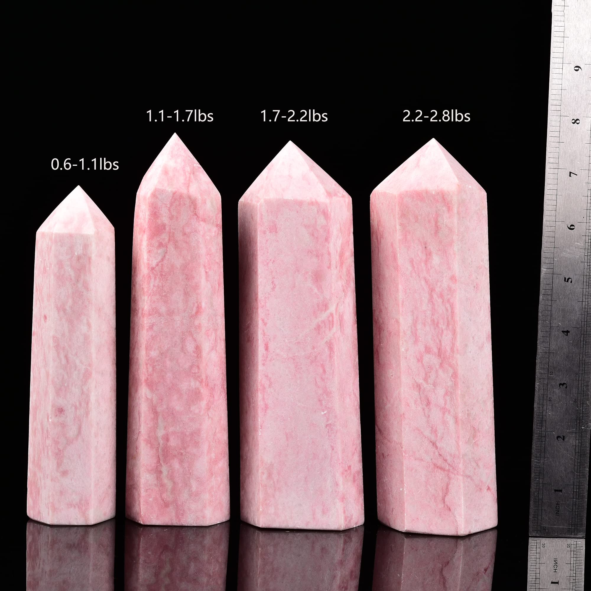 Bâton Pink Powder Opal JIC Gem dans une grille énergétique.
