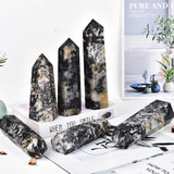 JIC Gem Cadeau pierre tourmaline noire et quartz blanc, idéal pour amoureux des pierres.